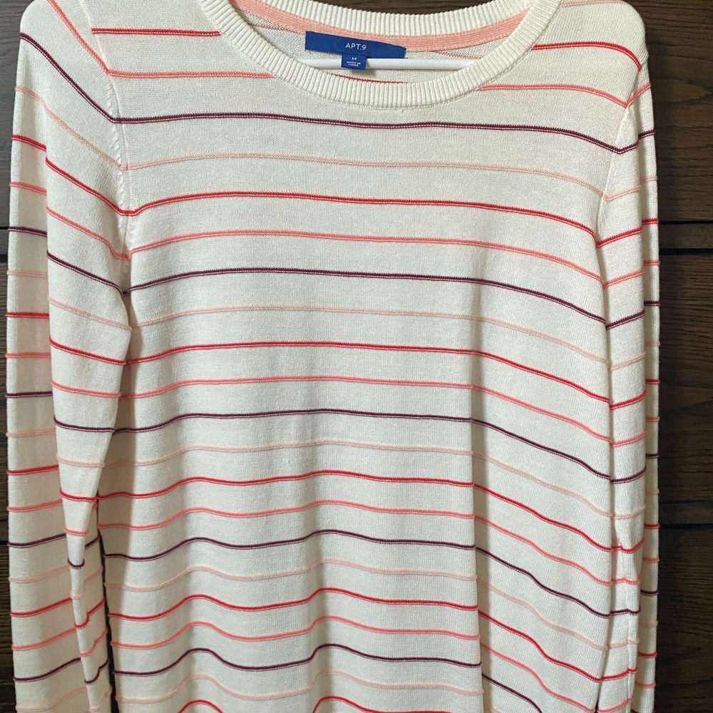 Pink and Red Striped Sweater